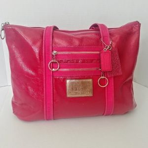 Coach Poppy Pink Patent Leather Tote